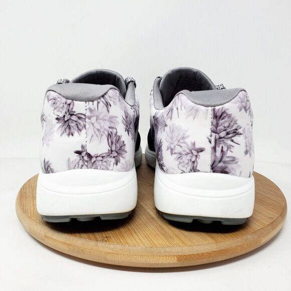 Alegria Shoes Womens 39 Traq Jaunt Rhodie Grey Black White Flower Sneaker - Picture 9 of 15